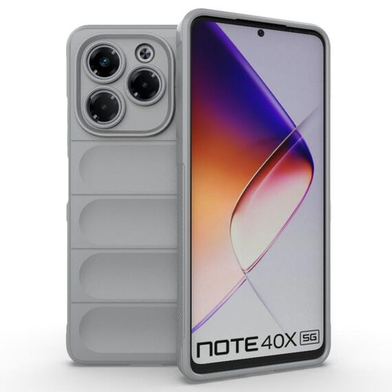 Per Infinix Note 40X 5G Global Magic Shield TPU + Custodia in flanella per telefono (grigio)