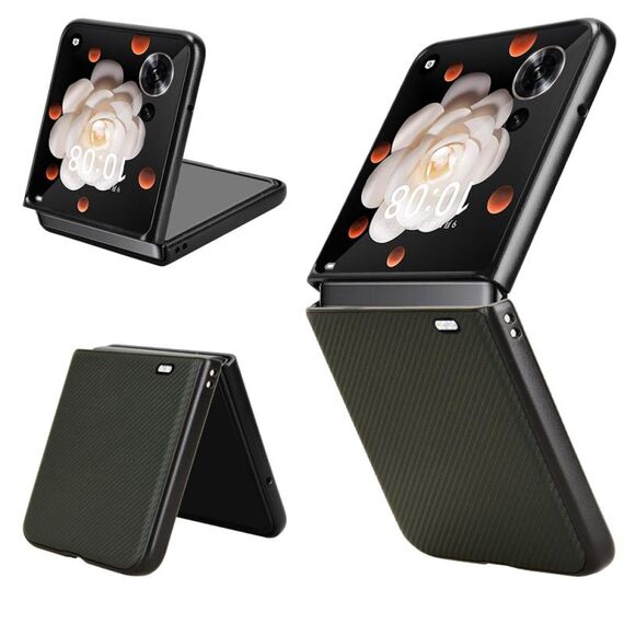Custodia per telefono in pelle PU per Honor Magic V Flip (verde scuro)