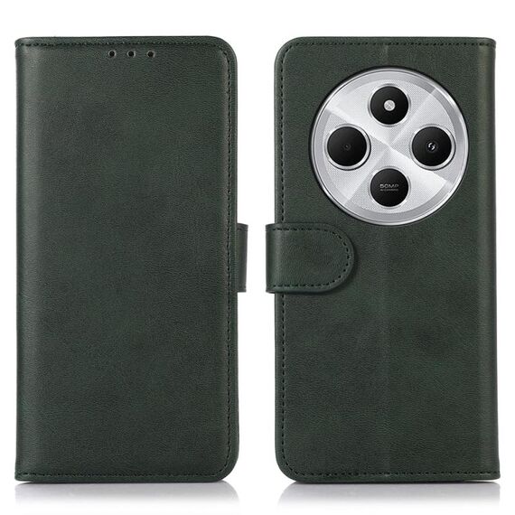 Per Redmi 14C 4G Custodia per telefono in pelle con texture di mucca (verde)