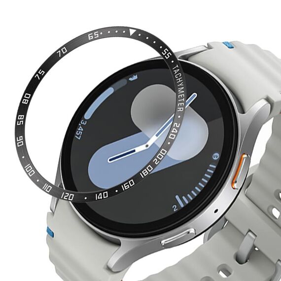 Per Samsung Galaxy Watch 7 40mm Style E Smart Watch Quadrante Anello di Copertura in Acciaio Inossidabile (Nero)