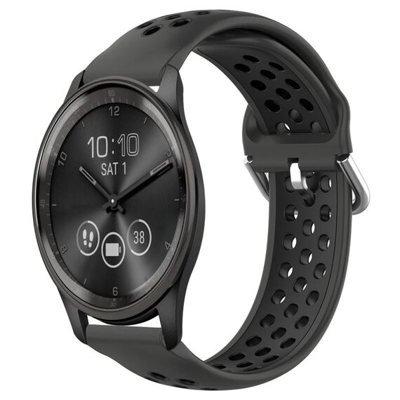 Per Garmin Vivomove Trend 20mm Cinturino sportivo in silicone traspirante traforato (nero)