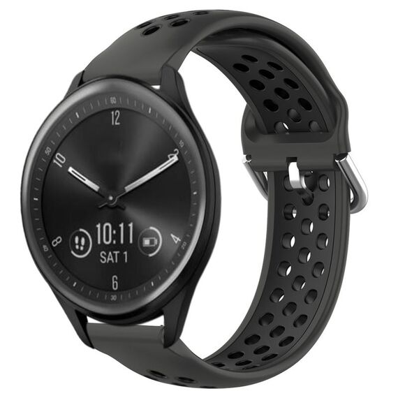 Per Garmin Vivomove Sport 20mm Cinturino sportivo in silicone traspirante traforato (nero)