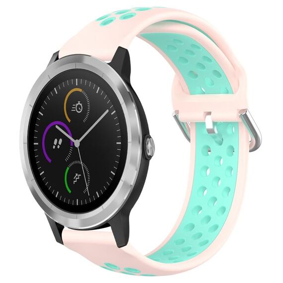 Per Garmin Vivoactive 3 20mm Cinturino sportivo in silicone traspirante traforato (anatra rosa)
