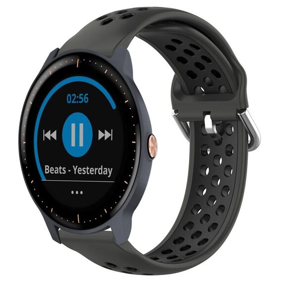 Per Garmin Vivoactive3 Music Cinturino sportivo in silicone traspirante perforato da 20 mm (nero)