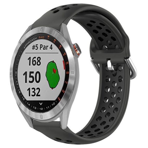 Per Garmin Approach S40 Cinturino sportivo in silicone traspirante traforato da 20 mm (nero)