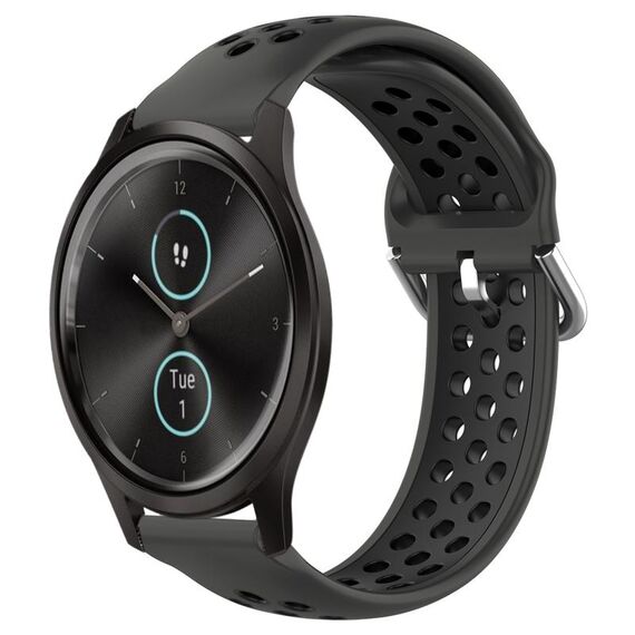 Per Garmin VivoMove Style 20mm Cinturino in silicone sportivo traforato traspirante (nero)