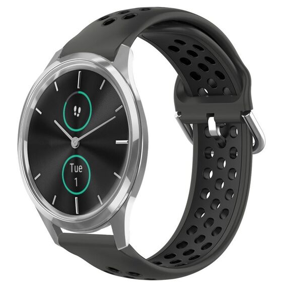 Per Garmin VivoMove Luxe 20mm Cinturino in silicone sportivo traforato traspirante (nero)
