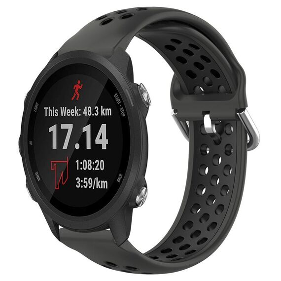 Per Garmin Forerunner 245 Music Cinturino per orologio sportivo in silicone traspirante perforato da 20 mm (nero)