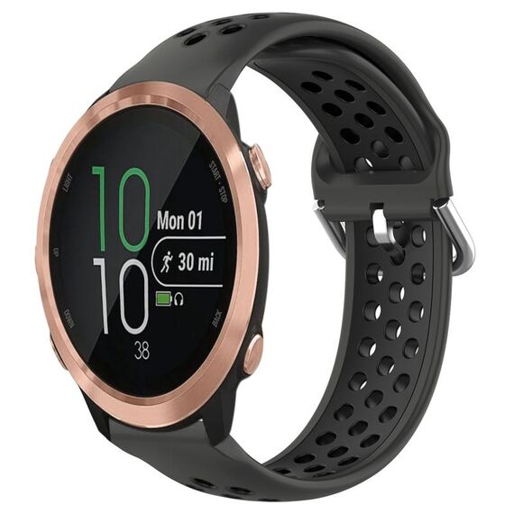 Per Garmin Forerunner 645 Cinturino sportivo in silicone traspirante traforato da 20 mm (nero)