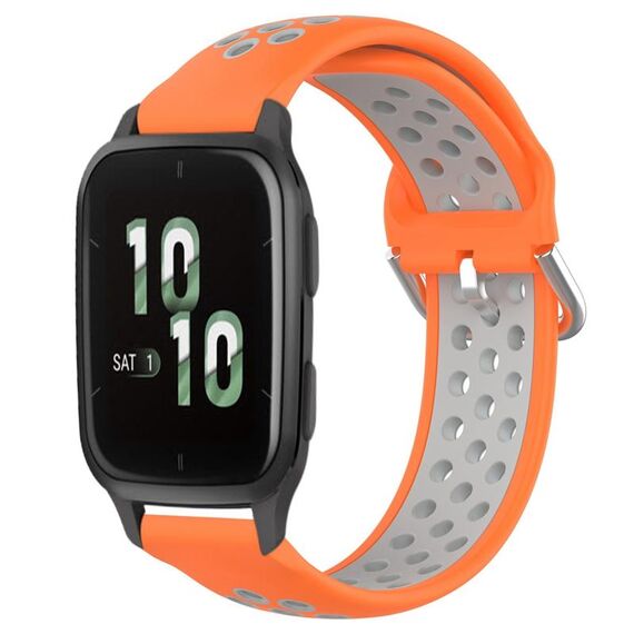 Per Garmin Forerunner Sq2 20mm Cinturino sportivo in silicone traspirante traforato (arancione + grigio)