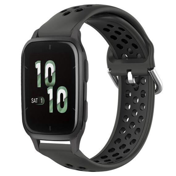 Per Garmin Forerunner Sq2 Cinturino per orologio sportivo in silicone traforato traspirante da 20 mm (nero)