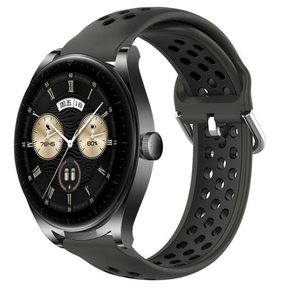 Per Huawei Watch Buds 22mm Cinturino in silicone sportivo traforato traspirante (nero)