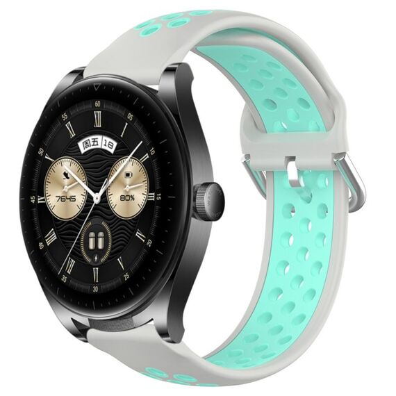 Per Huawei Watch Buds 22mm Cinturino in silicone sportivo traforato traspirante (grigio + anatra d'acqua)
