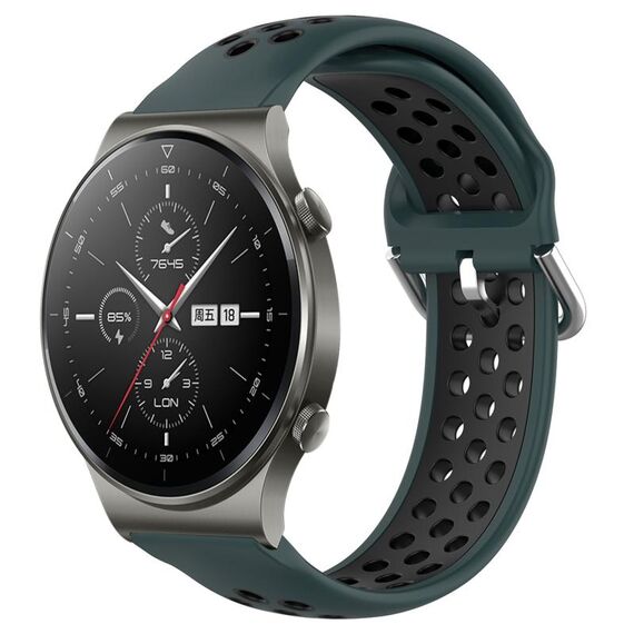 Per Huawei GT2 Pro 22mm Cinturino in silicone sportivo traforato e traspirante (verde oliva + nero)