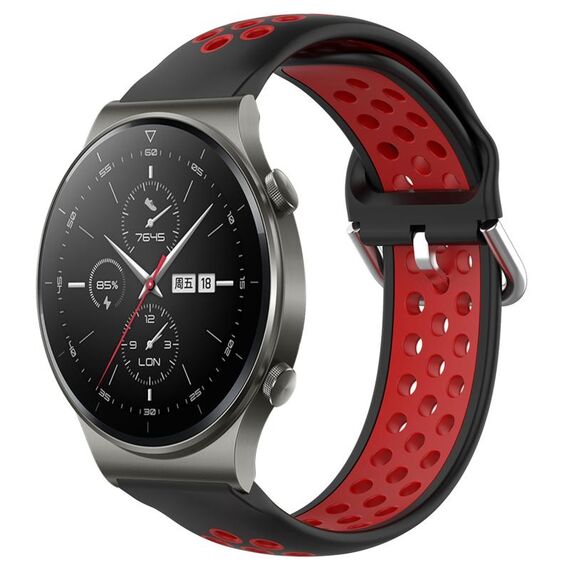 Per Huawei GT2 Pro 22mm Cinturino sportivo in silicone traspirante traforato (nero + rosso)
