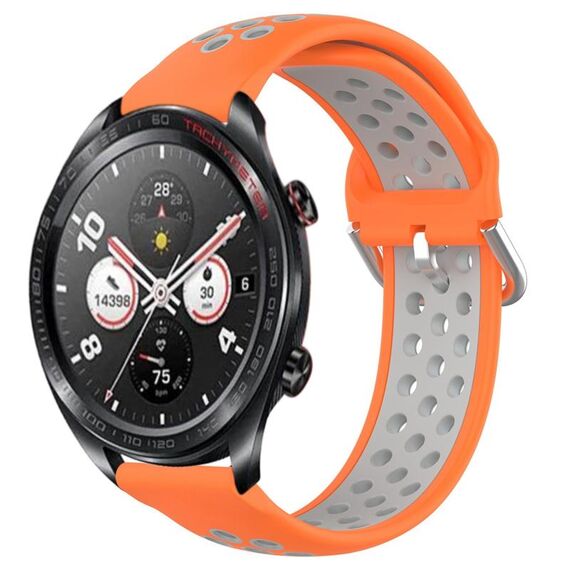 For Honor Watch Dream 22mm Cinturino in silicone sportivo traforato e traspirante (arancione + grigio)