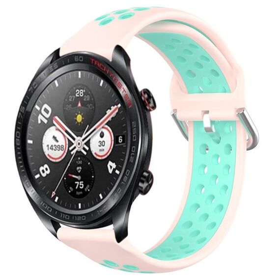 For Honor Watch Dream 22mm Cinturino in silicone sportivo traforato e traspirante (rosa + anatra d'acqua)