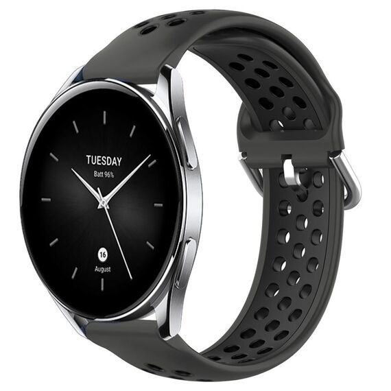 Per Xiaomi Watch S2 46mm 22mm Cinturino sportivo in silicone traspirante traforato (nero)