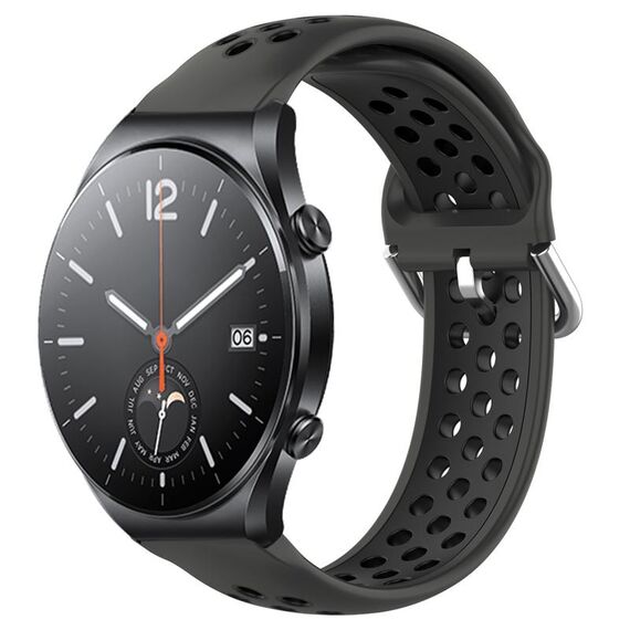 Per Xiaomi MI Watch S1 22mm Cinturino sportivo in silicone traspirante traforato (nero)