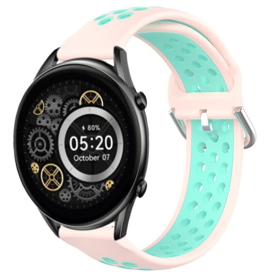 Per Xiaomi Haylou RT2 LS10 22mm Cinturino sportivo in silicone traspirante traforato (rosa + anatra d'acqua)