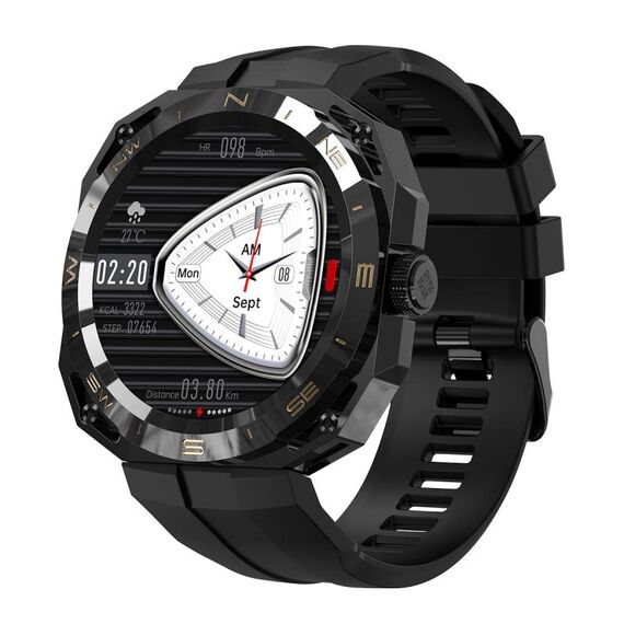 E25 Smart Watch con schermo a colori da 1,43 pollici, supporto monitoraggio della frequenza cardiaca / monitoraggio della pressione sanguigna (nero)