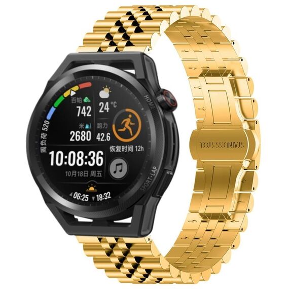 Per Huawei Watch GT Runner Five Bull Cinturino semicircolare in acciaio inossidabile + strumento di rimozione cinturino (oro)