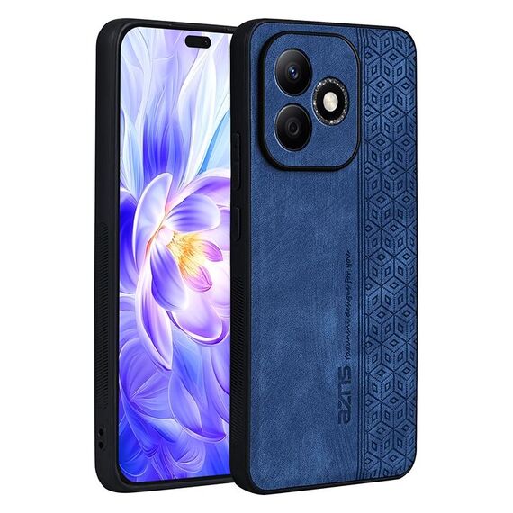 Custodia per telefono con effetto pelle in rilievo 3D per Honor X60i AZNS (blu zaffiro)