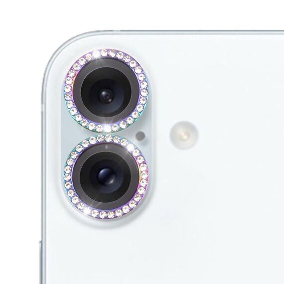 Per iPhone 16/16 Plus 9H Point Drill Camera Lens Protector Ring (colorato)