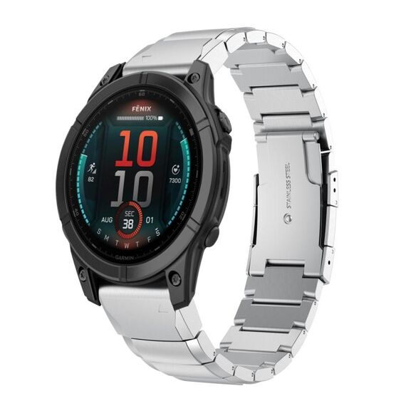Per Garmin Fenix ​​E 47mm cinturino in acciaio inossidabile tartarugato da 22mm (argento)
