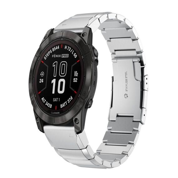 Per Garmin Fenix ​​7 Pro 47mm cinturino in acciaio inossidabile tartarugato da 22mm (argento)