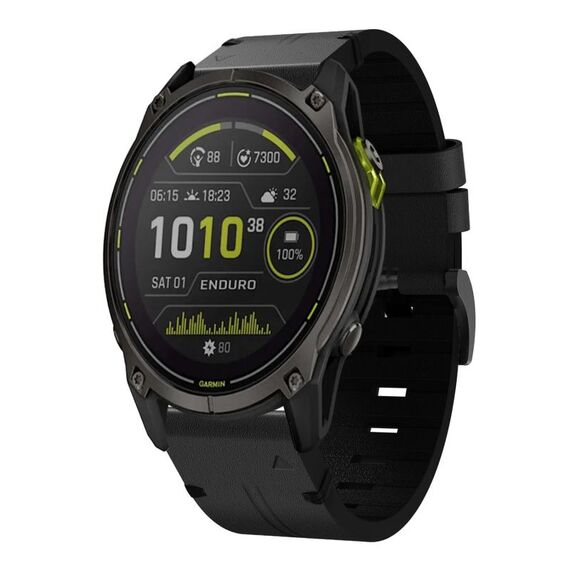 Per Garmin Enduro 3 cinturino in pelle con fibbia in acciaio da 26 mm (nero)