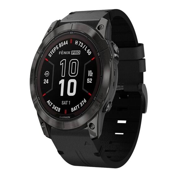 Per Garmin Fenix ​​7S Pro 42mm Cinturino in pelle con fibbia in acciaio 20mm (nero)