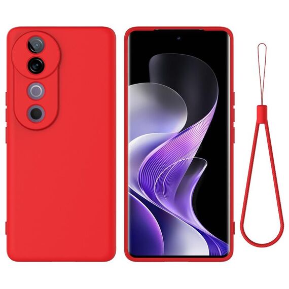 Per vivo S19 Custodia per telefono antiurto in silicone liquido a tinta unita con copertura totale (rosso)