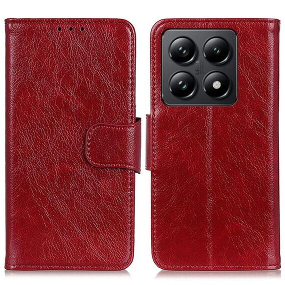 Per Xiaomi 14T Custodia per telefono in pelle con texture Nappa orizzontale (rosso)