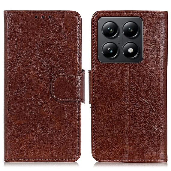 Per Xiaomi 14T Custodia per telefono in pelle con texture Nappa orizzontale (marrone)