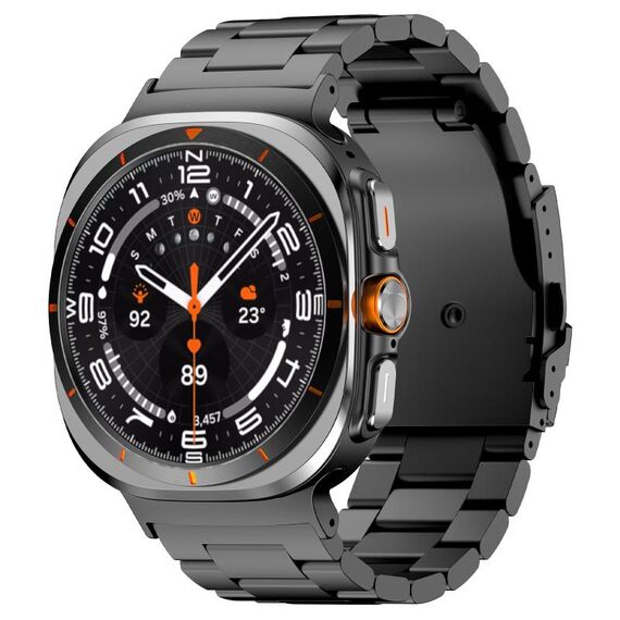 Per Samsung Galaxy Watch Ultra 47mm cinturino in lega di titanio a tre perle (nero)