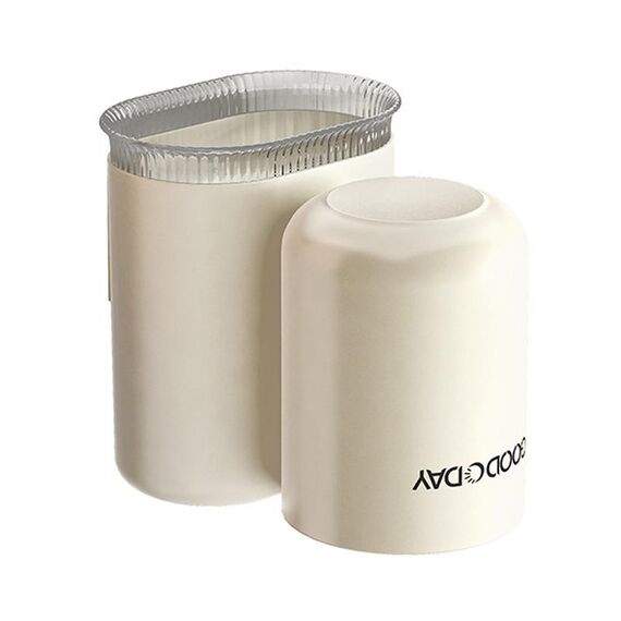 Porta spazzolino da denti con tazza di lavaggio, montaggio a parete, per casa, bagno, scaffale multifunzionale (colore crema)