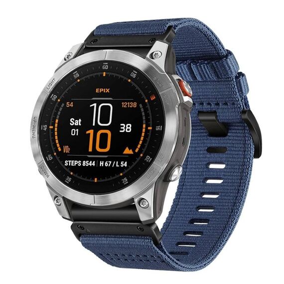 Per Garmin EPIX Gen 2 / EPIX Pro Gen 2 cinturino in nylon canvas a sgancio rapido da 22 mm (blu)