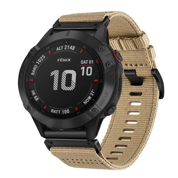 Per Garmin Fenix ​​6 GPS / 6 Pro GPS cinturino in nylon tela a sgancio rapido da 22 mm (cachi)