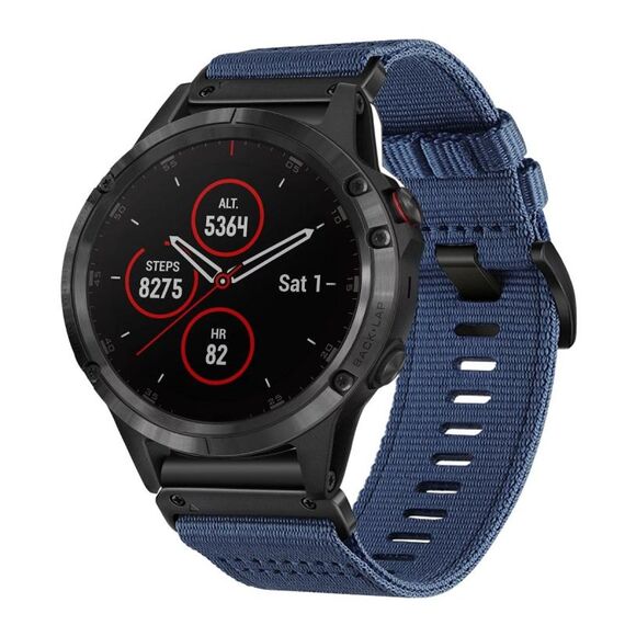 Per Garmin Fenix ​​5 / 5 Plus cinturino in nylon tela a sgancio rapido da 22 mm (blu)