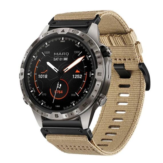 Per cinturino da orologio Garmin MARQ Gen 2 in nylon e tela a sgancio rapido da 22 mm (cachi)
