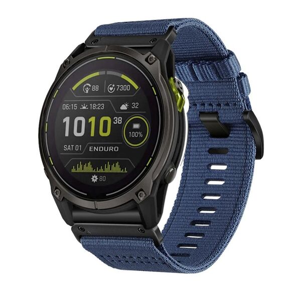 Per cinturino da orologio Garmin Enduro 3 in nylon e tela a sgancio rapido da 26 mm (blu)