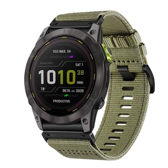 Per cinturino da orologio Garmin Enduro 2 / Enduro Nylon Canvas Quick Release 26mm (verde oliva)