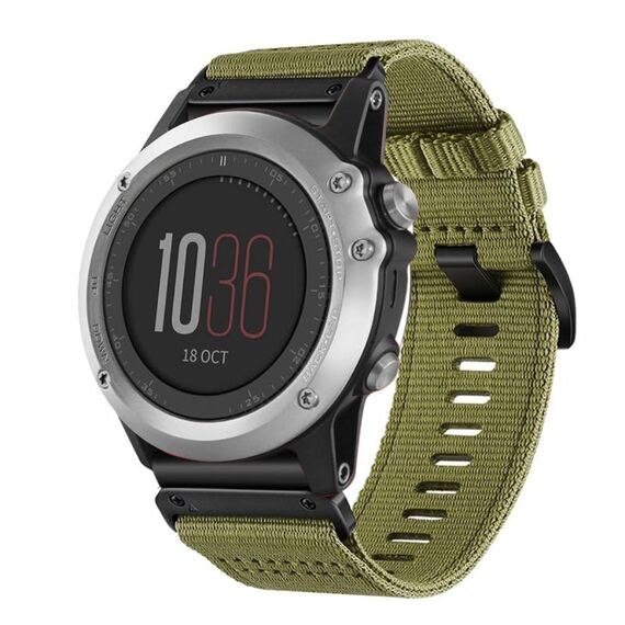 Per Garmin Fenix ​​3 / Fenix ​​3 HR Nylon Canvas Quick Release Cinturino da 26 mm (verde militare)