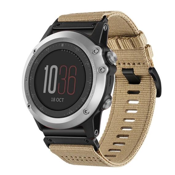 Per Garmin Fenix ​​3 / Fenix ​​3 HR Nylon Canvas Quick Release Cinturino per orologio da 26 mm (cachi)