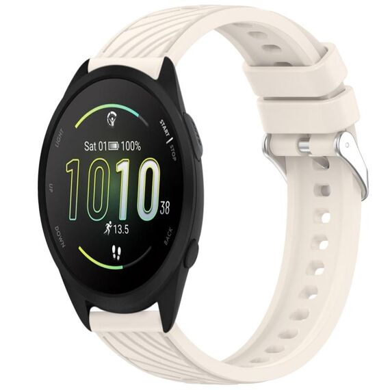 Per Garmin Forerunner 165 cinturino in silicone con texture a strisce da 20 mm (Starlight)