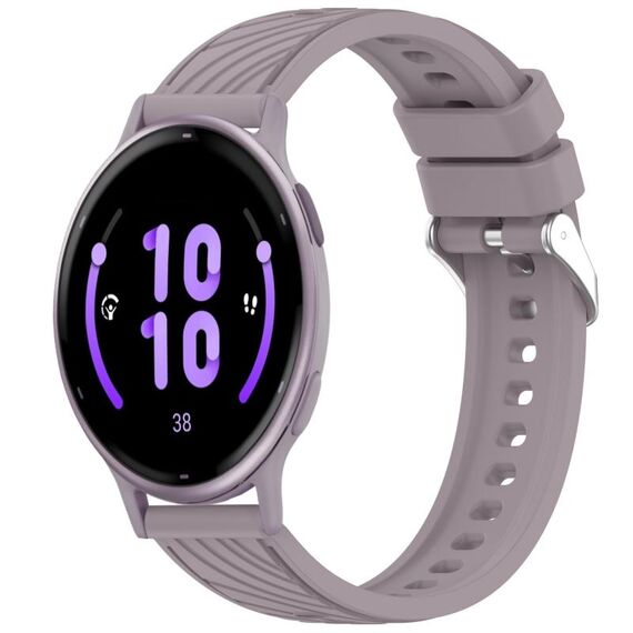 Per cinturino in silicone con texture a strisce Garmin Active 5 da 20 mm (viola Roland)