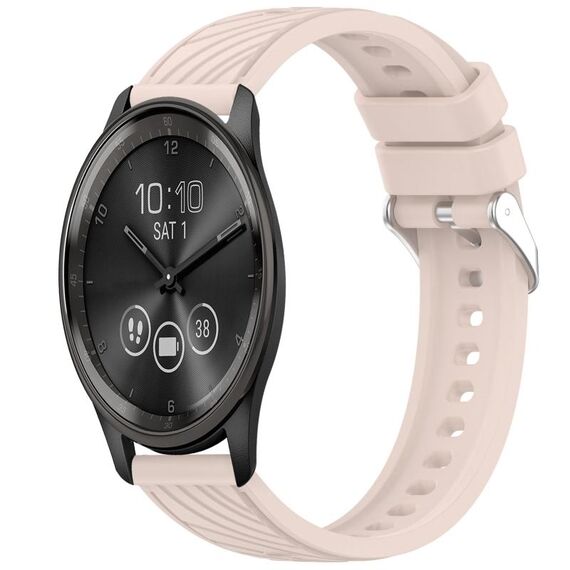 Per Garmin VivoMove Trend Stripe Texture cinturino in silicone da 20 mm (rosa)