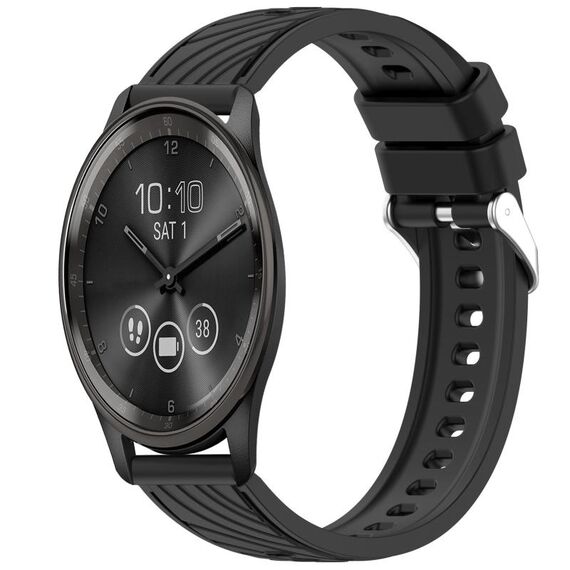 Per Garmin VivoMove Trend Stripe Texture cinturino in silicone da 20 mm (nero)