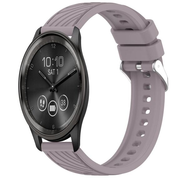 Per Garmin VivoMove Trend Stripe Texture cinturino in silicone da 20 mm (Roland Purple)